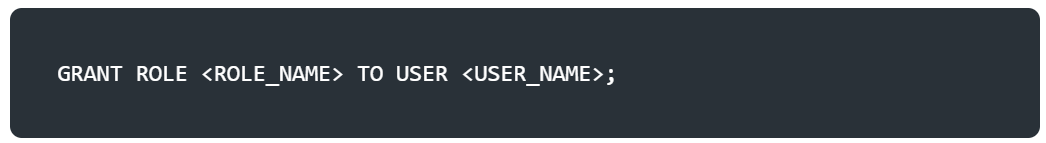 Granting role to user in SnowSQL